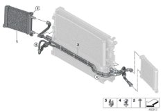 вынесенный радиатор ОЖ для MINI F54N JCW ALL4 B48E (схема запасных частей)
