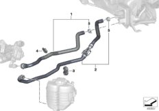 Шланги охлаждающей жидкости для BMW G29 Z4 M40i B58C (схема запасных частей)