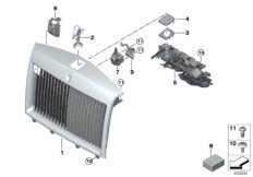Решетка радиатора / фигура на капоте для BMW RR11 Phantom N74L (схема запасных частей)