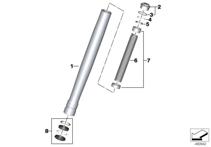 Вертикальная полая стойка для MOTO K82 F 850 GS Adve. (0K01, 0K03) 0 (схема запчастей)