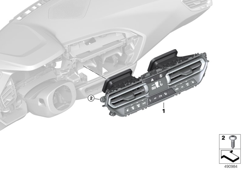 Панель управления кондиционера для BMW G29 Z4 M40i B58D (схема запчастей)