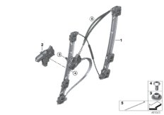 Механизм перемещения стекла двери Пд для ROLLS-ROYCE RR31 Cullinan N74L (схема запасных частей)