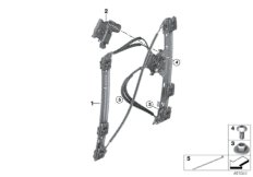 Механизм перемещения стекла двери Зд для BMW RR31 Cullinan N74L (схема запасных частей)