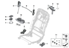 Электрооборудование и приводы сиденья Зд для BMW G12 750LiX 4.4 N63R (схема запасных частей)
