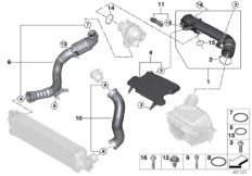Воздуховод для BMW F54N One D B37B (схема запасных частей)