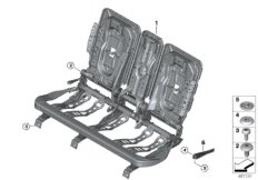 Каркас подушки базового сиденья Зд для BMW F60 Cooper D ALL4 B47B (схема запасных частей)