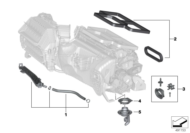 Детали корпуса сист.отопления и кондиц. для BMW G29 Z4 20i B48D (схема запчастей)
