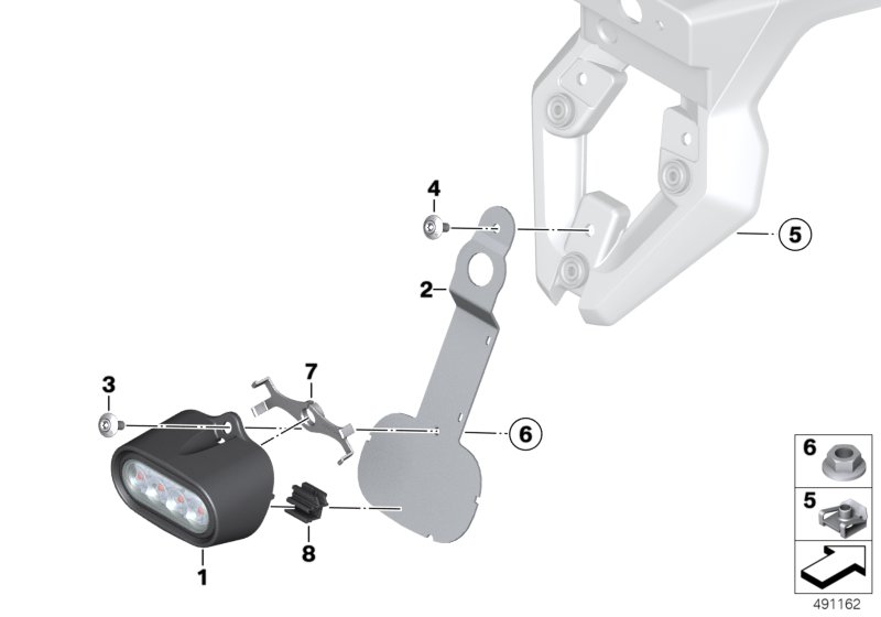 Светодиодн.задний противотуманный фонарь для BMW K70 F 700 GS 17 (0B06, 0B16) 0 (схема запчастей)