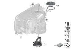 Детали фары для BMW RR11 Phantom N74L (схема запасных частей)