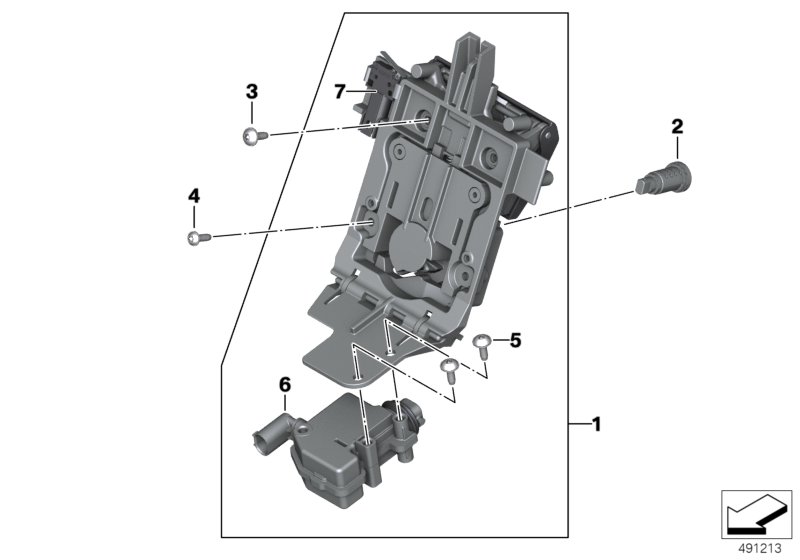 Фиксатор верхнего контейнера для BMW K61 K 1600 Bagger (0F51, 0F53) 0 (схема запчастей)