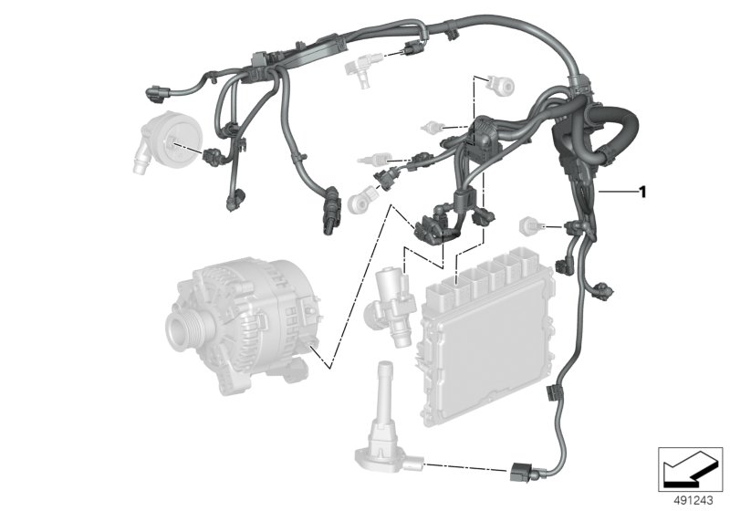 Жгут проводов двигатель/модуль двигателя для BMW G29 Z4 20i B46D (схема запчастей)