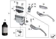 Арматура сцепления для BMW K53 R 1200 R (0A04, 0A14) 0 (схема запасных частей)