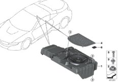 Детали центрального НЧ-динамика для BMW I15 i8 B38X (схема запасных частей)