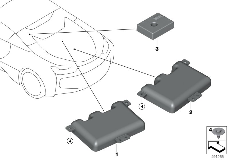 Детали антенны для BMW I15 i8 B38X (схема запчастей)