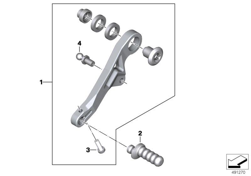 Внешние элементы механизма ПП для BMW K50 R 1250 GS 19 (0J91, 0J93) 0 (схема запчастей)