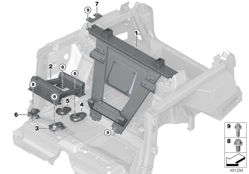 Перегородка багажного отделения для ROLLS-ROYCE RR31 Cullinan N74L (схема запчастей)