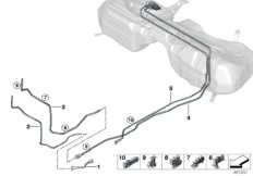 Топливопровод/ элементы крепления для BMW G20 330d B57 (схема запасных частей)
