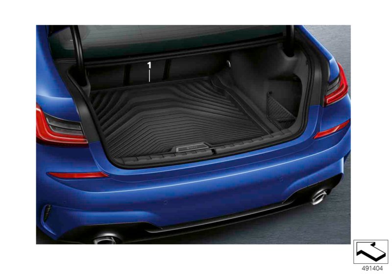 Фасонный коврик багажного отделения для BMW G20 320iX B48C (схема запчастей)