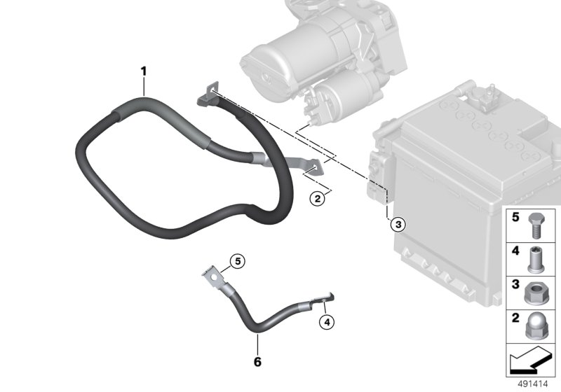 Провод батареи/провод стартера для BMW F30N 330e B48X (схема запчастей)