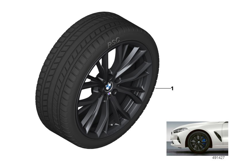 Spike/SC колесо в сб.зим. диз. 786M-19" для BMW G14 M850iX N63B (схема запчастей)
