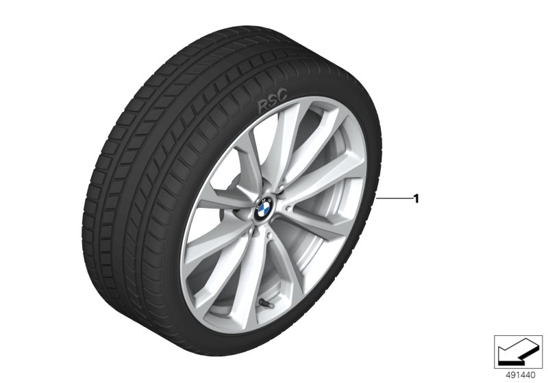 Spike/SC колесо в сб.зим. диз. 750-20" для BMW G07 X7 40iX B58C (схема запчастей)