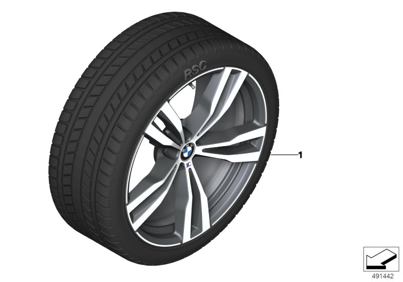 Spike/SC колесо в сб.зим. диз. 754M -21" для BMW G07 X7 50iX N63M (схема запчастей)