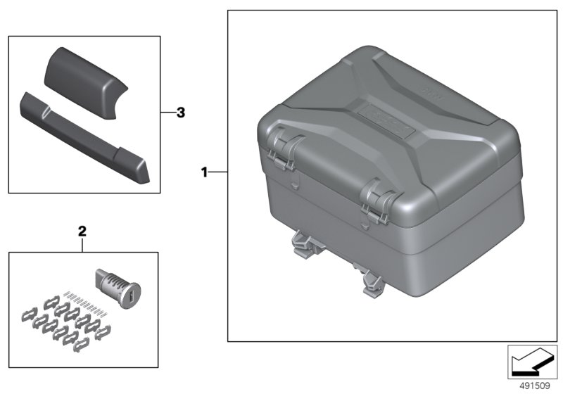 Верхний контейнер для багажа для BMW K81 F 850 GS (0B09, 0B19) 0 (схема запчастей)