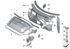 Звукоизоляция Пд для BMW R60 Cooper ALL4 N16 (схема запасных частей)