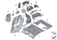 Звукоизоляция Зд для BMW RR31 Cullinan N74L (схема запасных частей)