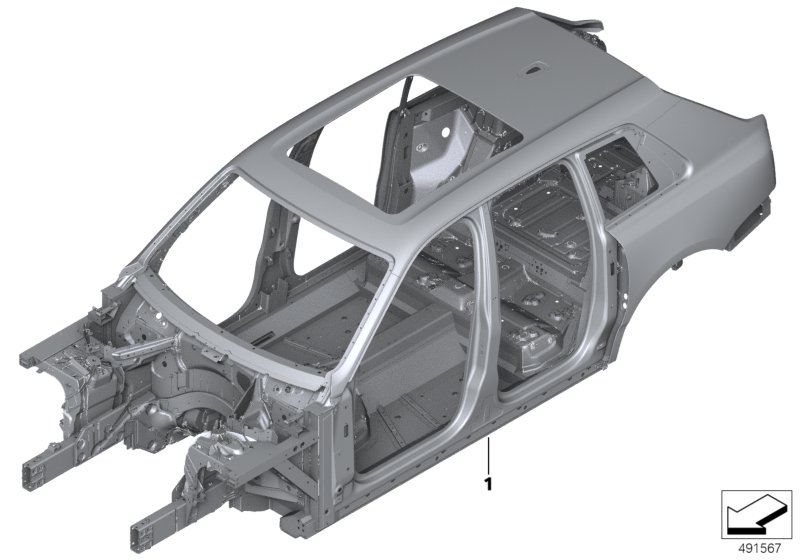Каркас кузова для ROLLS-ROYCE RR31 Cullinan N74L (схема запчастей)