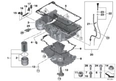 Масляный картер/фильтр/маслоизм.присп для BMW G12 750LiX 4.4 N63R (схема запасных частей)