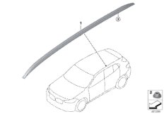 Дооснащение полозьями багажника на крыше для BMW F39 X2 20dX B47D (схема запасных частей)