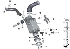 Охладитель наддувочного воздуха для BMW G16 M850iX N63B (схема запасных частей)