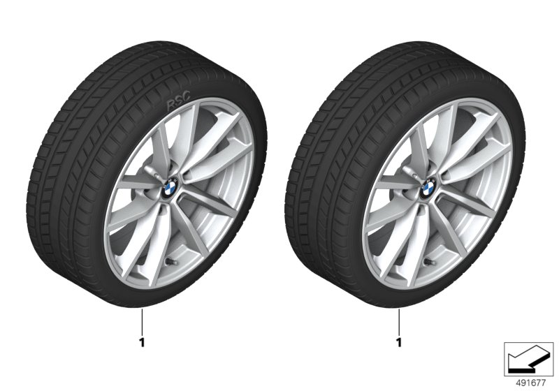 Spike/SC колесо в сб.зим. диз. 778-17" для BMW G21 330d B57 (схема запчастей)