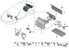 Звукоизоляция Зд для BMW I15 i8 B38X (схема запасных частей)
