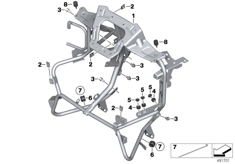 Кронштейн облицовки Пд для BMW K19 C 650 GT 16 (0C05, 0C15) 0 (схема запчастей)