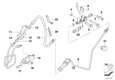Привод управления сцеплением для BMW E83 X3 2.5i M54 (схема запасных частей)