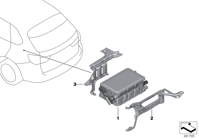 ЭБУ блока комфортной зарядки KLE для BMW F45 225xe B38X (схема запчастей)