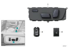 Переключат.регул.сиденья 2-го ряда для BMW G07 X7 30dX B57 (схема запасных частей)