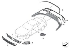 Дооснащение пакетом карбон для BMW G14 840i B58C (схема запасных частей)