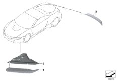 Дооснащение аэродинамическим пакетом для BMW I15 i8 B38X (схема запасных частей)