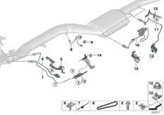 Датчики ОГ / зонд NOX / SCR для BMW F11N 530dX N57N (схема запасных частей)