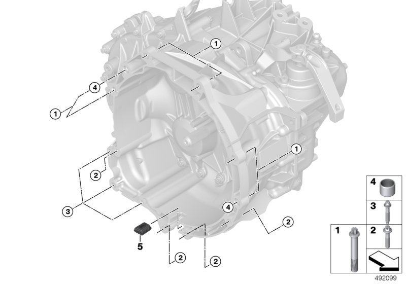 Крепление/ подвеска для MINI F60 Cooper S B48C (схема запчастей)