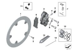 Тормозной механизм переднего колеса для BMW K82 F 850 GS Adve. (0K01, 0K03) 0 (схема запасных частей)