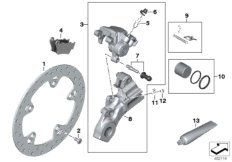 Тормозной механизм заднего колеса для BMW K82 F 850 GS Adve. (0K01, 0K03) 0 (схема запасных частей)
