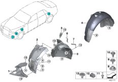 Защитный кожух колесной ниши для BMW RR12 Phantom EWB N74L (схема запасных частей)