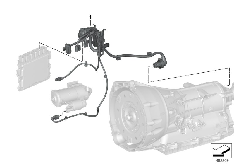Жгут проводов двигатель/модуль КПП для BMW G29 Z4 20i B48D (схема запчастей)