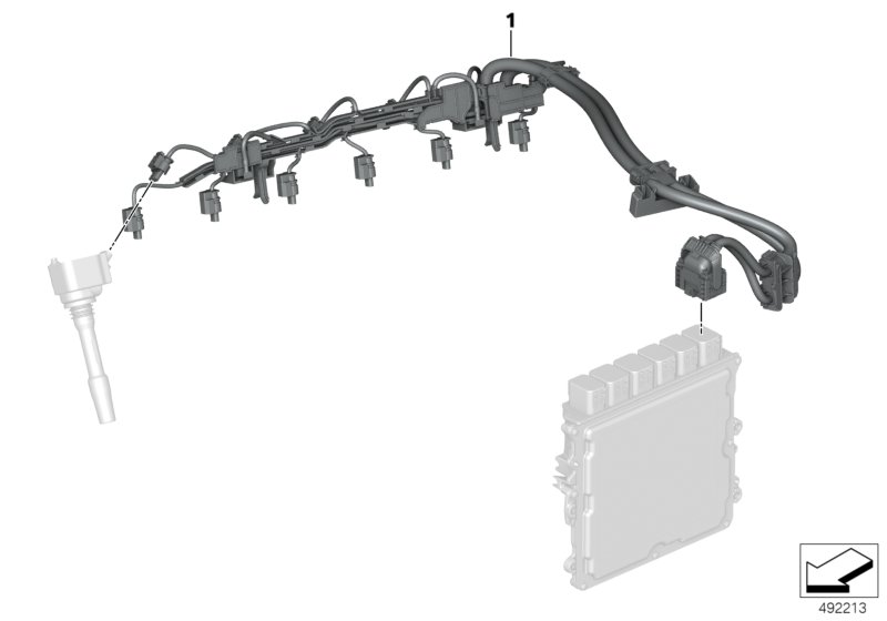 Жгут проводов форсунки / зажигание для BMW G20 M340i B58D (схема запчастей)