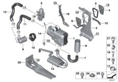 Автономная система отопления для BMW G05 X5 30iX B48D (схема запасных частей)