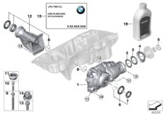 Редуктор переднего моста 175AL для BMW G16 M850iX N63B (схема запасных частей)